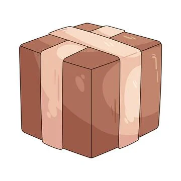 Illustration of sealed box with tape Stock Illustration