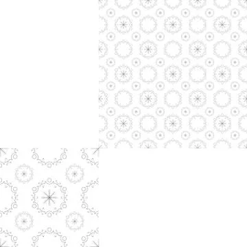 Illustration of seamless abstract gray pattern with snowflakes, lace pattern. Stock Illustration