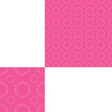 Illustration of seamless abstract pink pattern with dots and lace pattern. Stock Illustration
