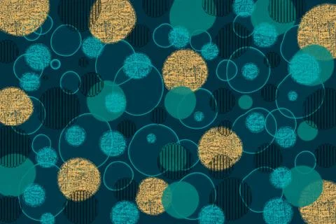 Illustration of seamless blue texture with circle patterns Stock Illustration