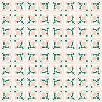 Illustration Seamless geometric floor tile Mediterranean pattern set Stock Illustration