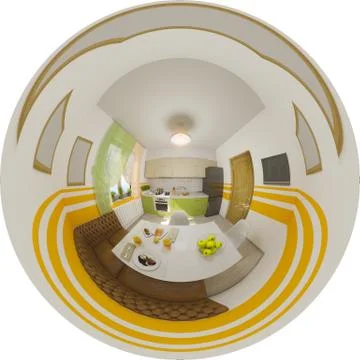 Illustration seamless panorama of kitchen interior Stockillustratie
