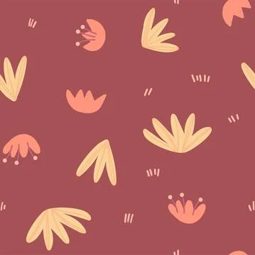 Illustration of a seamless pattern on a botanical theme. Canvas with flowers  Stock Illustration