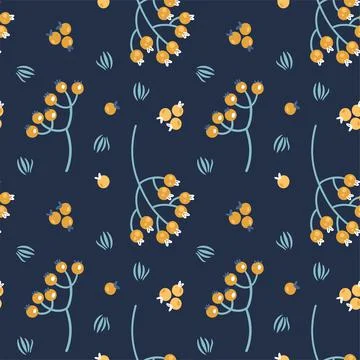 Illustration of a seamless pattern from branches. Cute simple style. Suitable Stock Illustration