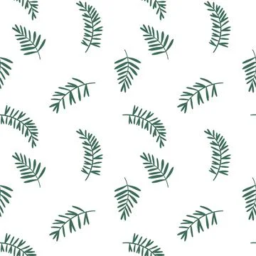 Illustration of a seamless pattern from branches. Cute simple style. Suitable Stock Illustration