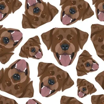 Illustration seamless pattern chocolate Labrador. Illustrazione stock