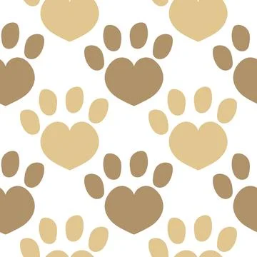 Illustration seamless pattern of dog footprints Stock Illustration