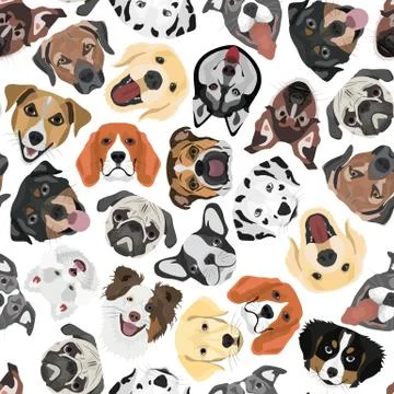 Illustration seamless Pattern Dogs イラスト素材