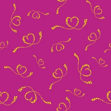 Illustration seamless pattern with dot hearts Stock Illustration