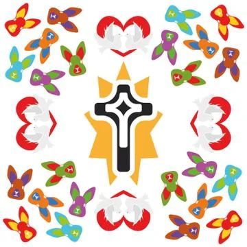 Illustration Seamless Pattern Easter Cross Stock Illustration