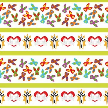 Illustration Seamless Pattern Easter Cross 스톡 일러스트