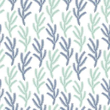 Illustration of a seamless pattern of fir branches. Suitable for winter holid Stock Illustration