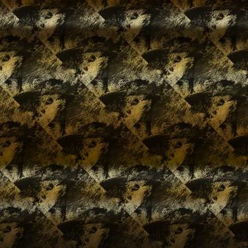 Illustration of a seamless pattern of gold paint splash on a black surface for Stock Illustration