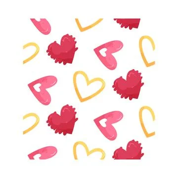 Illustration of seamless pattern of hearts 스톡 일러스트
