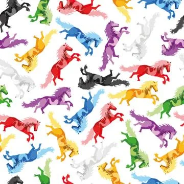 Illustration seamless Pattern Horse Stock Illustration