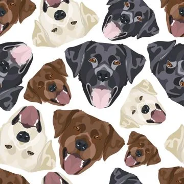Illustration seamless pattern Labrador Mix. Stock Illustration
