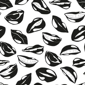 Illustration Seamless Pattern Lips Stock Illustration