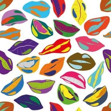 Illustration Seamless Pattern Lips イラスト素材