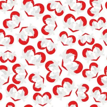 Illustration Seamless Pattern Peace Doves イラスト素材