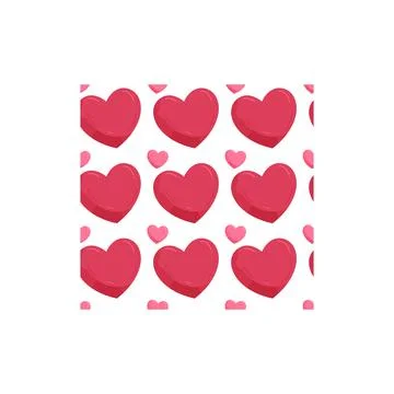 Illustration of seamless pattern of red hearts Stock Illustration