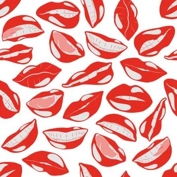 Illustration Seamless Pattern red Lips Stock Illustration