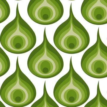 Illustration A seamless pattern on a square background - a peacock feather or Stock Illustration