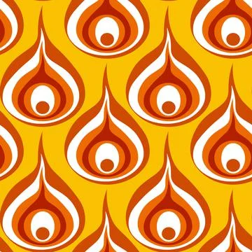 Illustration A seamless pattern on a square background - a peacock feather or Stock Illustration