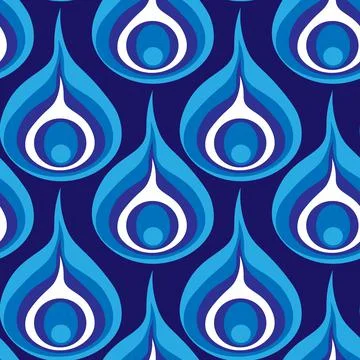 Illustration A seamless pattern on a square background - a peacock feather or Stock Illustration