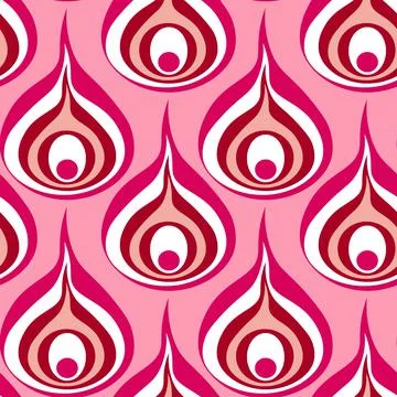 Illustration A seamless pattern on a square background - a peacock feather or Illustrazione stock