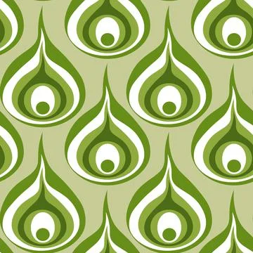 Illustration A seamless pattern on a square background - a peacock feather or Stock Illustration