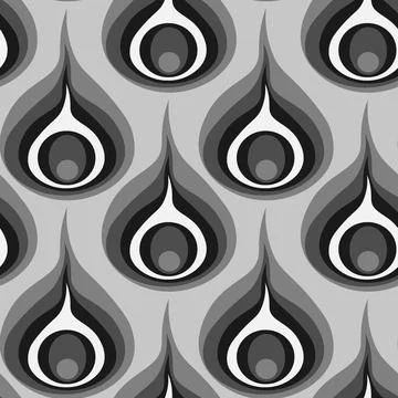 Illustration A seamless pattern on a square background - a peacock feather or Stock Illustration