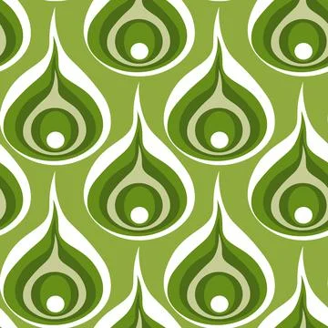 Illustration A seamless pattern on a square background - a peacock feather or Stock Illustration