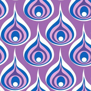 Illustration A seamless pattern on a square background - a peacock feather or Illustrazione stock