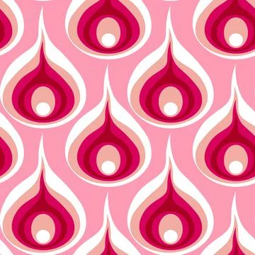 Illustration A seamless pattern on a square background - a peacock feather or Stock Illustration