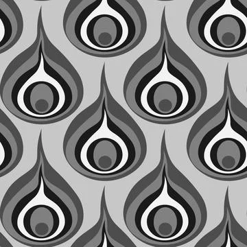 Illustration A seamless pattern on a square background - a peacock feather or Stock Illustration