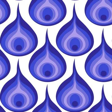 Illustration A seamless pattern on a square background - a peacock feather or Stock Illustration