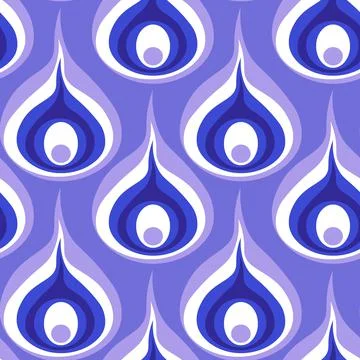 Illustration A seamless pattern on a square background - a peacock feather or Illustrazione stock
