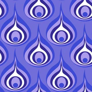 Illustration A seamless pattern on a square background - a peacock feather or Stock Illustration