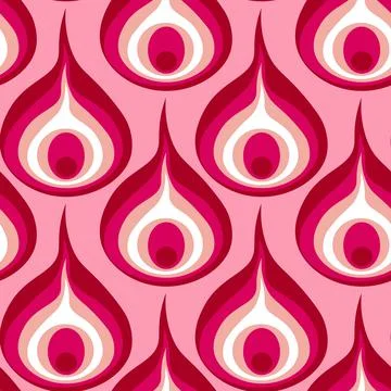 Illustration A seamless pattern on a square background - a peacock feather or Stock Illustration