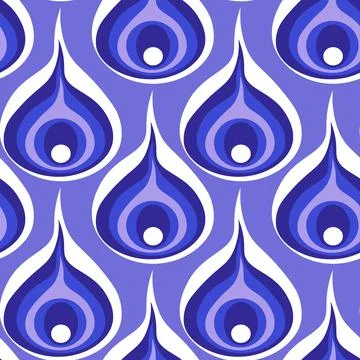 Illustration A seamless pattern on a square background - a peacock feather or Stock Illustration