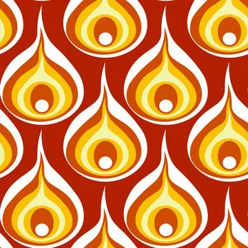 Illustration A seamless pattern on a square background - a peacock feather or Illustrazione stock