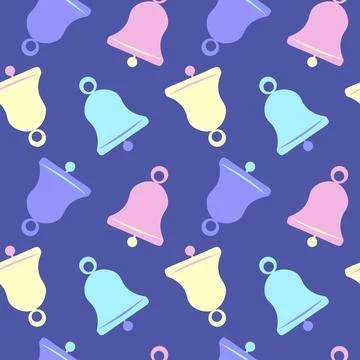 Illustration A seamless pattern on a square background - a bell. Design eleme Stock Illustration