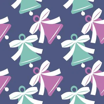 Illustration A seamless pattern on a square background - a bell. Design eleme Stock Illustration