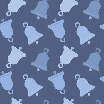 Illustration A seamless pattern on a square background - a bell. Design eleme Stock Illustration