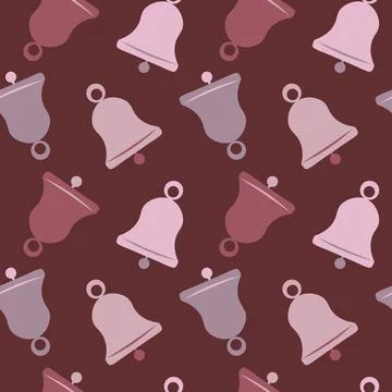 Illustration A seamless pattern on a square background - a bell. Design eleme Stock Illustration