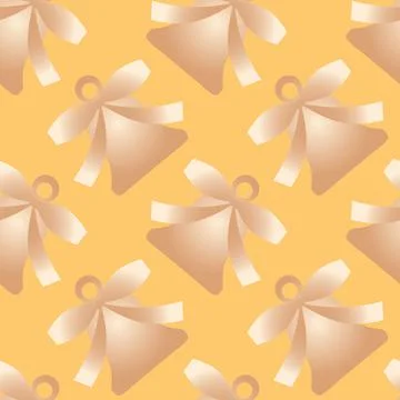 Illustration A seamless pattern on a square background - a bell. Design eleme Stock Illustration
