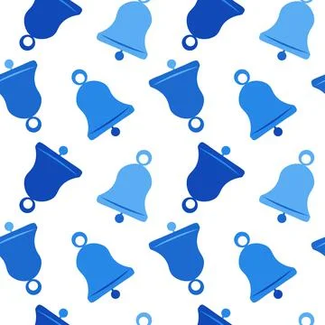 Illustration A seamless pattern on a square background - a bell. Design eleme Stock-Illustration