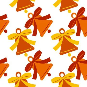 Illustration A seamless pattern on a square background - a bell. Design eleme Illustrazione stock