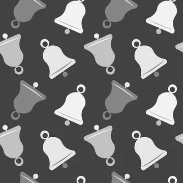 Illustration A seamless pattern on a square background - a bell. Design eleme Stock Illustration