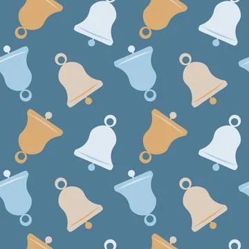 Illustration A seamless pattern on a square background - a bell. Design eleme イラスト素材